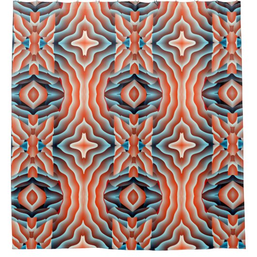 Douche rideau géométrique tissé motif design (Devant)