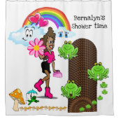 Douche Rideau Grenouille champignon, Arc-en-ciel F (Devant)