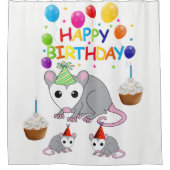 Douche rideau heureux Anniversaire Possum (Devant)
