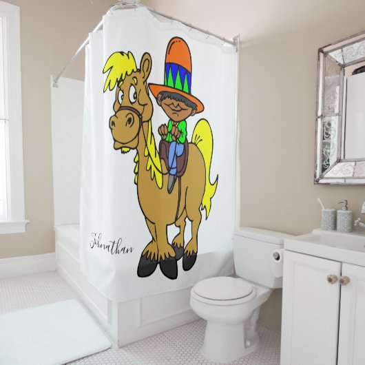 Douche rideau Mexicaine Homme Horse (En situation)