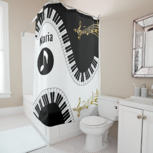 Douche rideau musique notes Piano