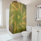 Douche rideau Palette vert clair fractal (En situation)