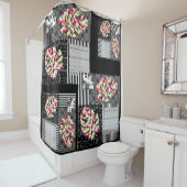 Douche rideau patchwork Abstrait quilt r (En situation)