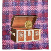 Douche Rideau Poitrine violet rose Plaid (Devant)