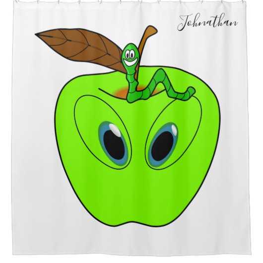 Douche rideau Pomme verte ver (Devant)