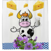Douche Rideau Vache Lait Fromage Bleu Plaid (Devant)