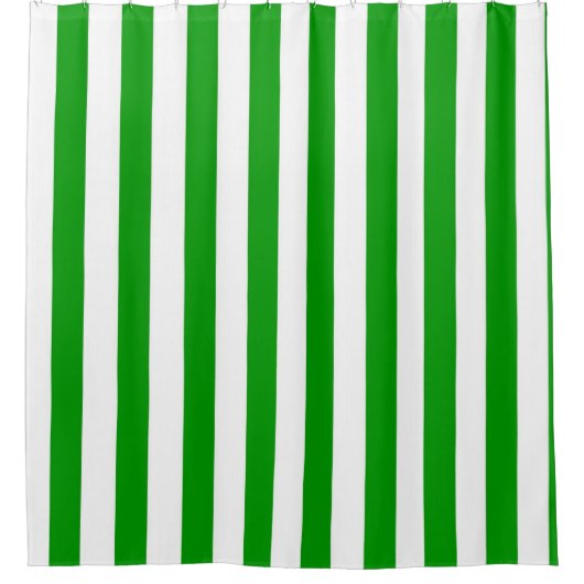 Douche rideau vert et blanc (Devant)