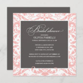 DOUCHE ROSE & GRAY| INVITATION FÊTE DE L'MARIÉE (Devant / Derrière)