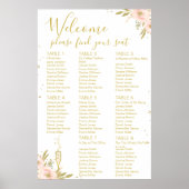 Douche rose or Floral nuptiale siège Poster (Devant)