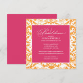 DOUCHE ROSE & ORANGE| INVITATION FÊTE DE L'MARIÉE (Devant / Derrière)