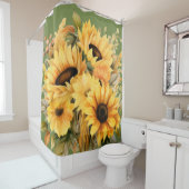 Douche Rustic Country Americana Tournesol rideaux de douc (En situation)