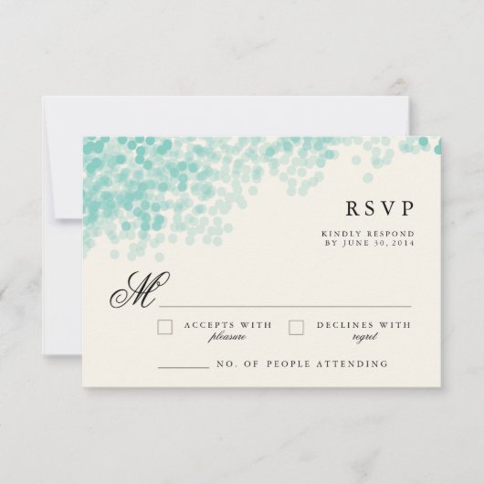 Douche turquoise | Cartes de réponse RSVP rustique (Devant)