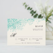 Douche turquoise | Cartes de réponse RSVP rustique (Debout devant)