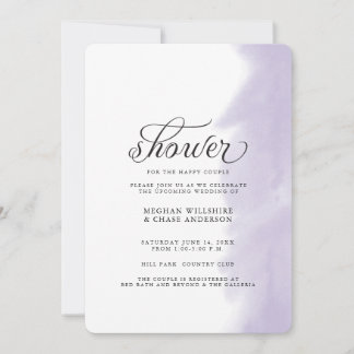 Douche Uitnodiging | Lila Aquarel Streek