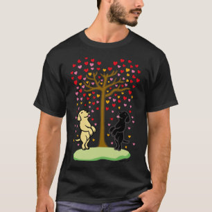 Douche van harten en gele labrador en zwart lab t-shirt