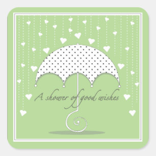Douche van Harten Groene Baby shower Sticker
