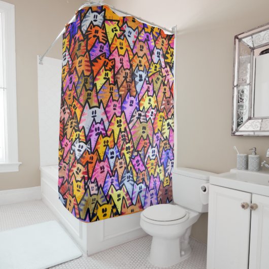 Douchegordijn - 024 - Katten (In situ)