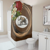 Douchegordijn Bloemenolifant (In situ)