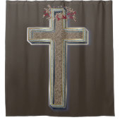 Douchegordijn bruine achtergrond (Voorkant)