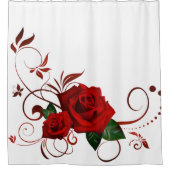 Douchegordijn Floral Red Rose (Voorkant)