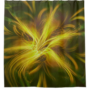 Douchegordijn Fractal Flower Yellow Palette