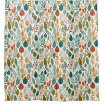 douchegordijn met bladthema