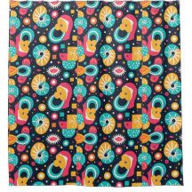 Douchegordijn met Retro-thema