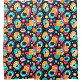 Douchegordijn met Retro-thema