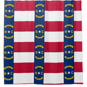 Douchegordijn met vlag van North Carolina, Verenig