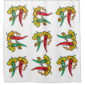 Douchegordijn Mexicaanse rode paprika's (Voorkant)