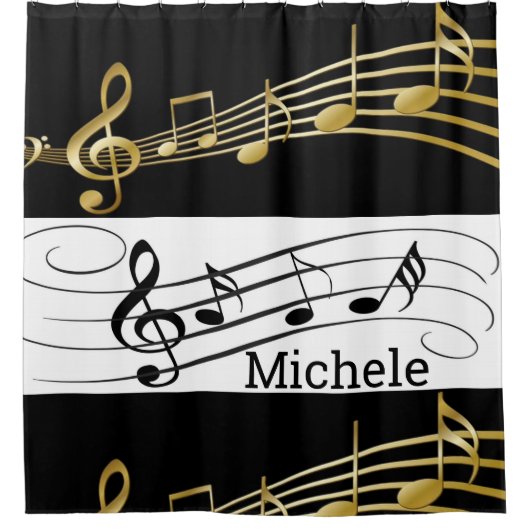 Douchegordijn Muzieknoten (Voorkant)