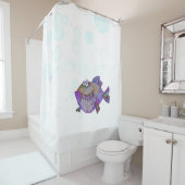 Douchegordijn vis en bubbels (In situ)