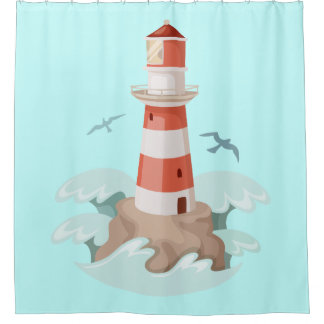 Douchegordijn/Vuurtoren Douchegordijn