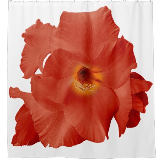 Douchegordijn Zwaard Lily Rood Geel (Voorkant)