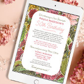 Douchen per Mail Waterverf Floral 50e Verjaardag Kaart