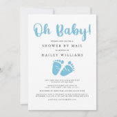 Douchen per post | Oh Baby Boy Blue Baby Feet Kaart (Voorkant)