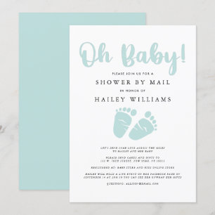 Douchen per post Oh Baby Mint Groene Baby Voeten Kaart