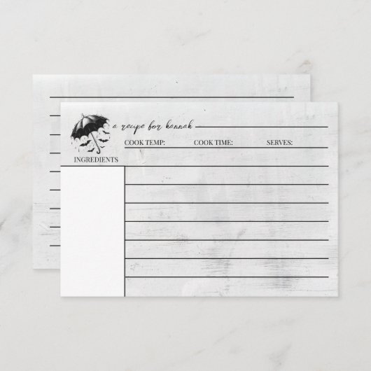 Doucheschirm Receptkaart Informatiekaartje (Voorkant / Achterkant)