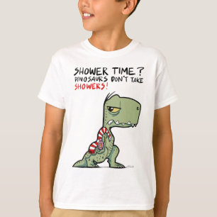 Douchetijd? Grappige handdoek T-Rex dinosaurus Car T-shirt