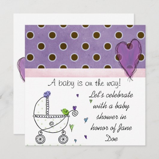 doucheuitnodiging kaart (Voorkant / Achterkant)