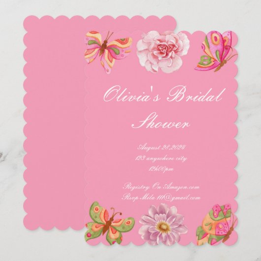 doucheuitnodiging voor brudal kaart (Voorkant / Achterkant)