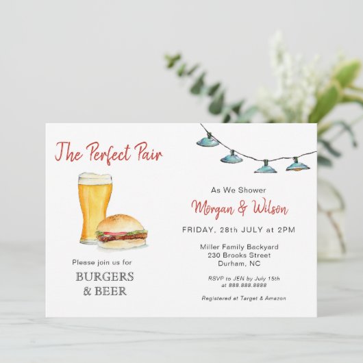 doucheuitnodiging voor wasmachines en bier aankondiging (Staand voorkant)