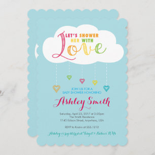 Douchons-la avec Amour Baby shower Invitation