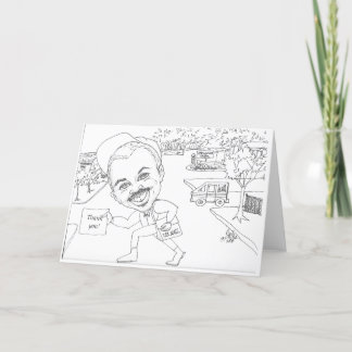 Doug de postbode zegt Dank je! Feestdagen Kaart