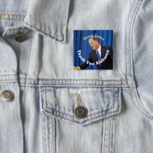 Doug Jones - Dank je Alabama Vierkante Button 5,1 Cm