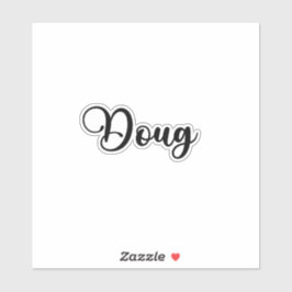 Doug Naam - Handgeschreven kalligrafie Sticker
