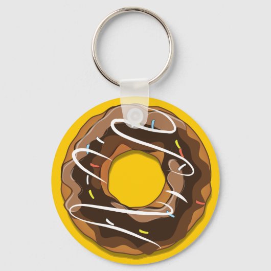 Doughnoten met chocoladeijs sleutelhanger (Voorkant)