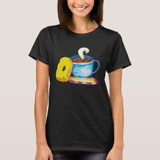 Doughnut and a Coffee Hand Drawn T-shirt (Voorkant)