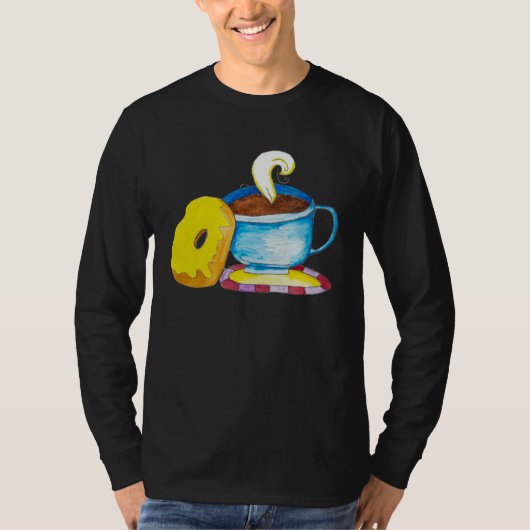 Doughnut and a Coffee Hand Drawn T-shirt (Voorkant)