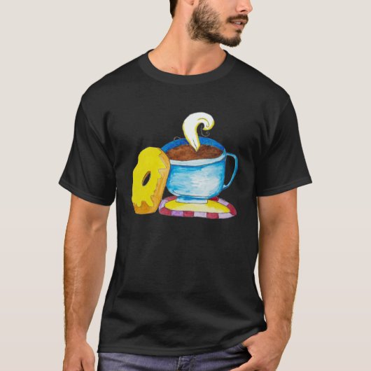 Doughnut and a Coffee Hand Drawn T-shirt (Voorkant)